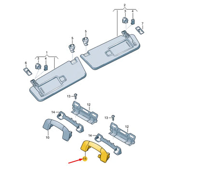 NEW VOLKSWAGEN TOURAN 5T REAR ROOF GRAB HANDLE 5G9857643CY20 ORIGINAL