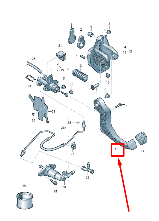 new vw polo 6r, 6c clutch pedal 6c2721321a original