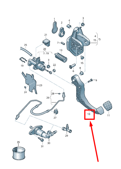 new vw polo 6r, 6c clutch pedal 6c2721321a original