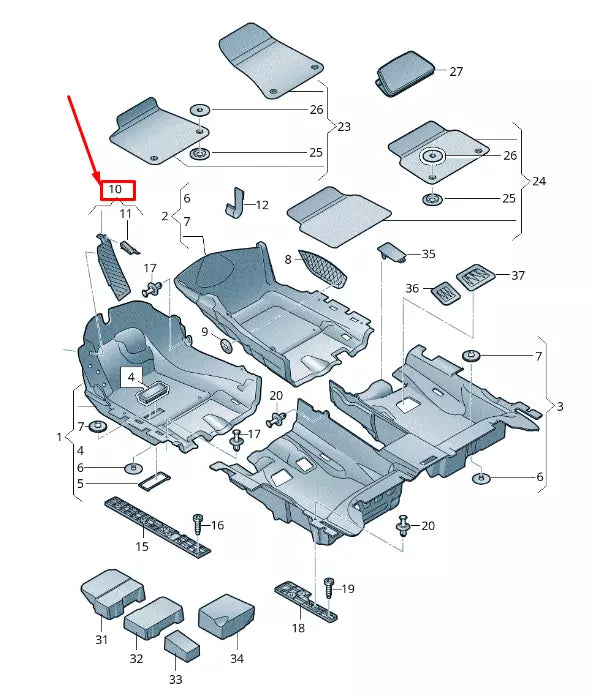 NEW AUDI A8 4H FOOTREST COVER RHD 4H2864778A DT4 4H2864778ADT4