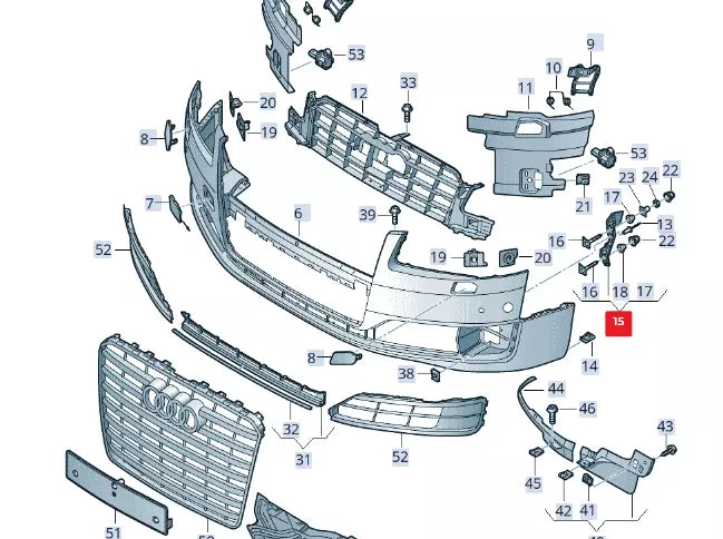 NEW AUDI A8 4H FRONT LEFT BUMPER SECURING STRIP 4H0807131B ORIGINAL