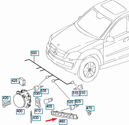 NEW MERCEDES-BENZ GL-CLASS X164 FRONT RIGHT DRL LIGHT A1649060451 ORIGINAL