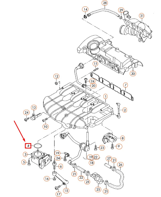 NEW AUDI A1 MK1 THROTTLE BODY GASKET 06F133073D ORIGINAL