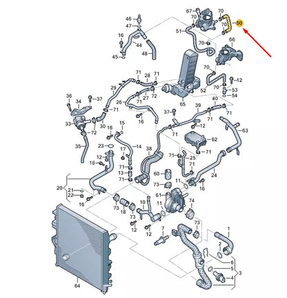 NEW VW TOUAREG 7P MK2 COOLANT HOSE 057121061E