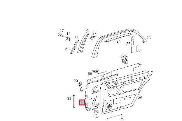 NEW MERCEDES-BENZ S W140 REAR RIGHT DOOR PANNELING PART A1407300678 ORIGINAL