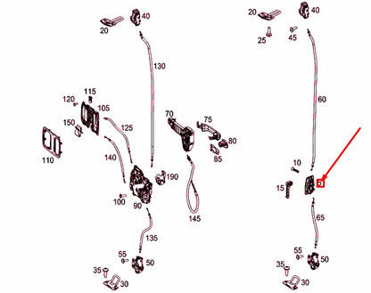 NEW MERCEDES-BENZ VITO W447 REAR LEFT END DOOR ACTUATOR A9067400188 ORIGINAL