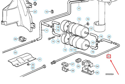 NEW BMW 8 E31 FUEL FEED LINE 16121180335 1180335 ORIGINAL