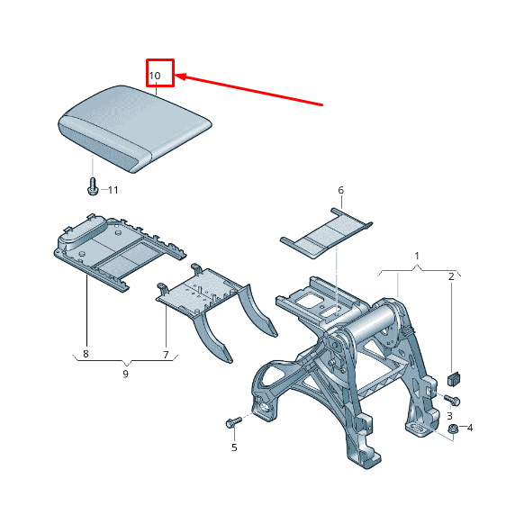 new audi a4 b9 front centre console armrest lid cover 8w0864207hzc1 original