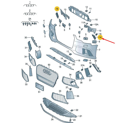 NEW AUDI RS6 C7 FRONT BUMPER LEFT END CAP 4G0807151B ORIGINAL