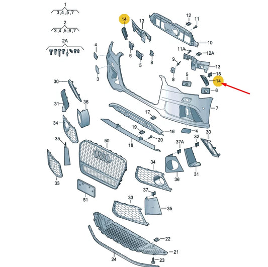 NEW AUDI RS6 C7 FRONT BUMPER LEFT END CAP 4G0807151B ORIGINAL