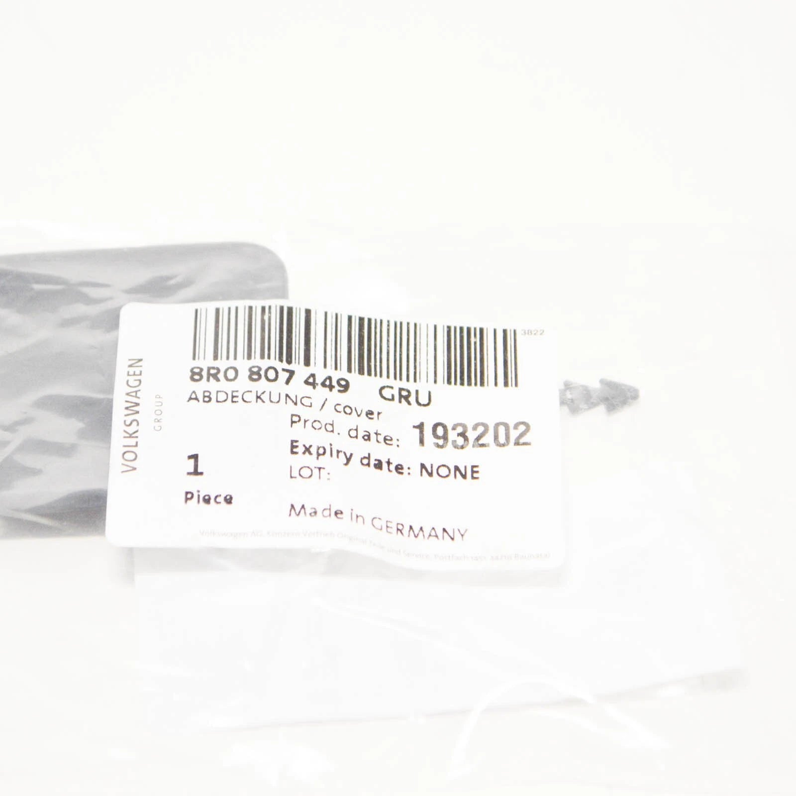 NEW AUDI Q5 8R REAR LEFT TOW EYE COVER 8R0807449GRU ORIGINAL