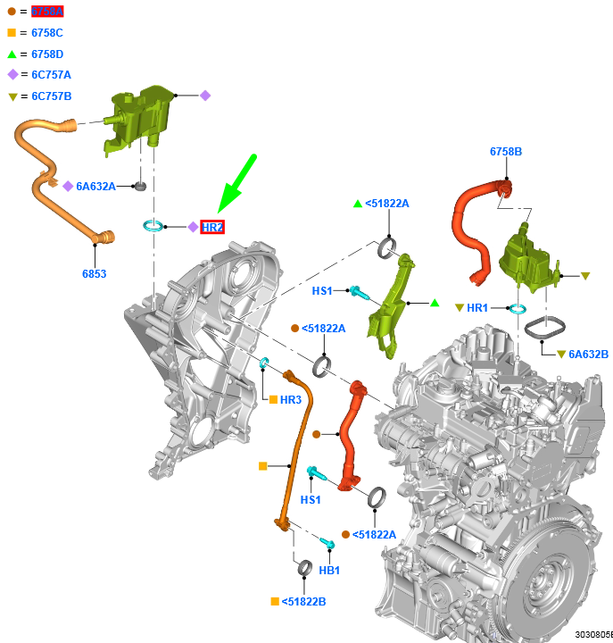 new ford puma oil separator seal ring 2224366 h6bg-8527-aa original