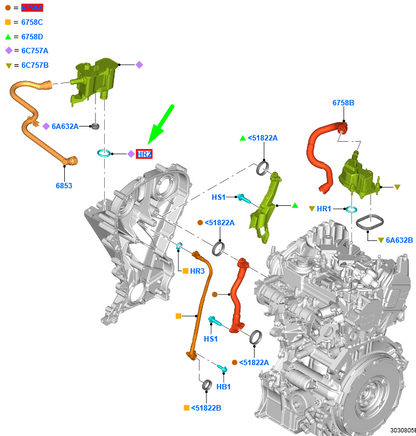 new ford puma oil separator seal ring 2224366 h6bg-8527-aa original