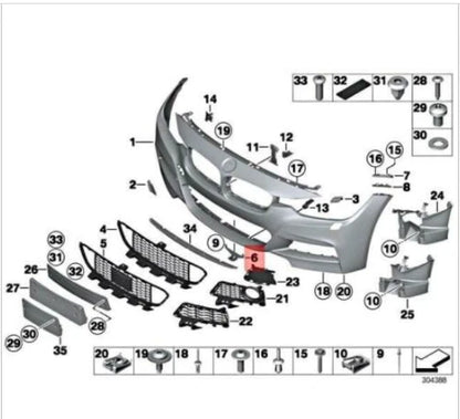 NEW BMW 3 F30 M FRONT BUMPER ACC HOLDER 51118056106 8056106 ORIGINAL