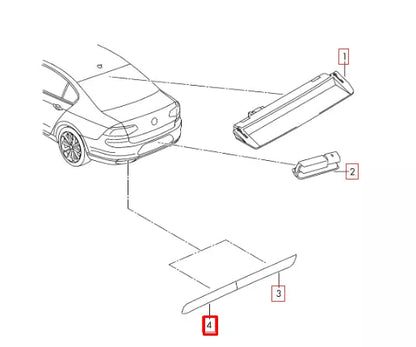 NEW VW PASSAT 3G5 REAR BUMPER LEFT SIDE OUTER REFLECTOR 3G0945105A