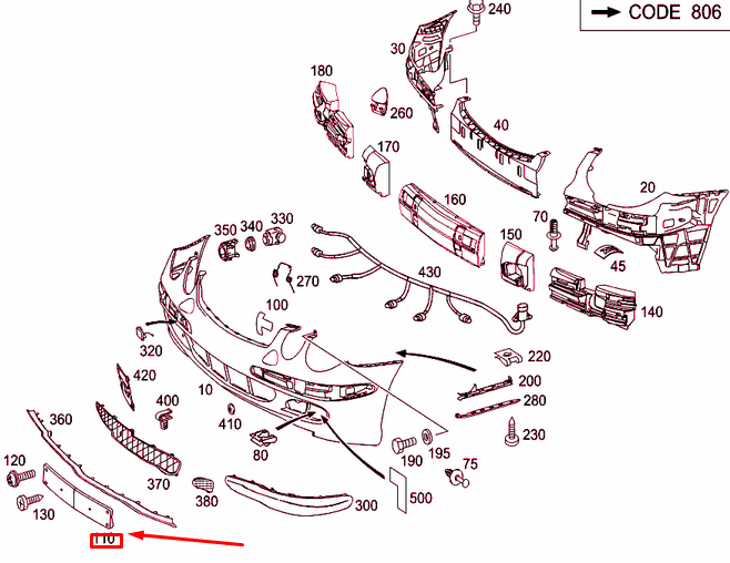 NEW MERCEDES-BENZ E W211 FRONT LICENSE PLATE MOLDING A2118850781 ORIGINAL