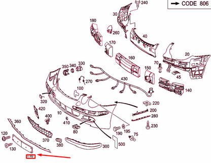 NEW MERCEDES-BENZ E W211 FRONT LICENSE PLATE MOLDING A2118850781 ORIGINAL