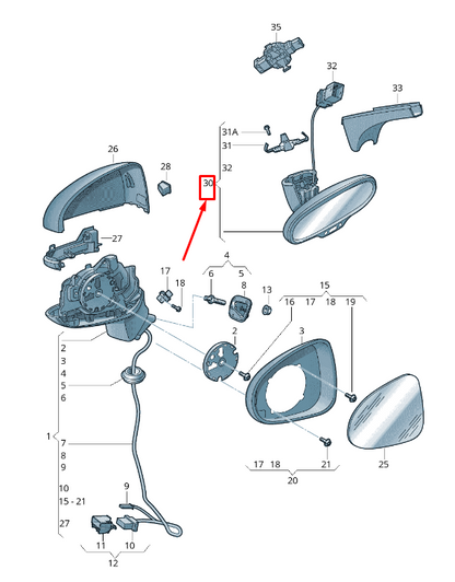 new audi q2 ga interior rear view mirror 8s0857511bep5 8s0857511b ep5 original