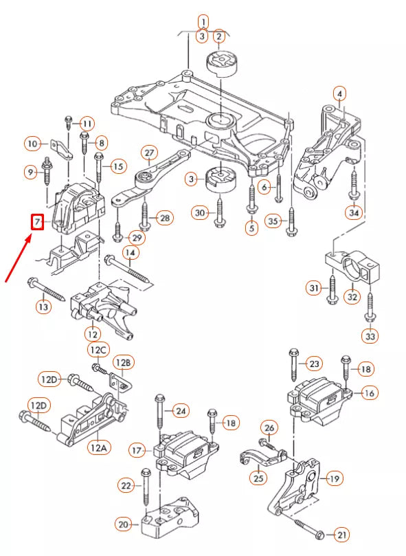 NEW VOLKSWAGEN GOLF 5K MK6 RIGHT SIDE ENGINE MOUNT 1J0199262DA ORIGINAL