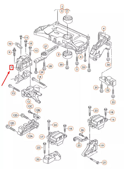 NEW VOLKSWAGEN GOLF 5K MK6 RIGHT SIDE ENGINE MOUNT 1J0199262DA ORIGINAL
