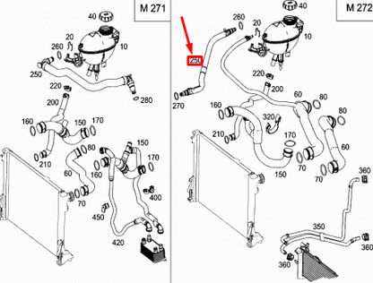 NEW MERCEDES-BENZ C W204 EXPANSION TANK VENT LINE A2045010925 ORIGINAL