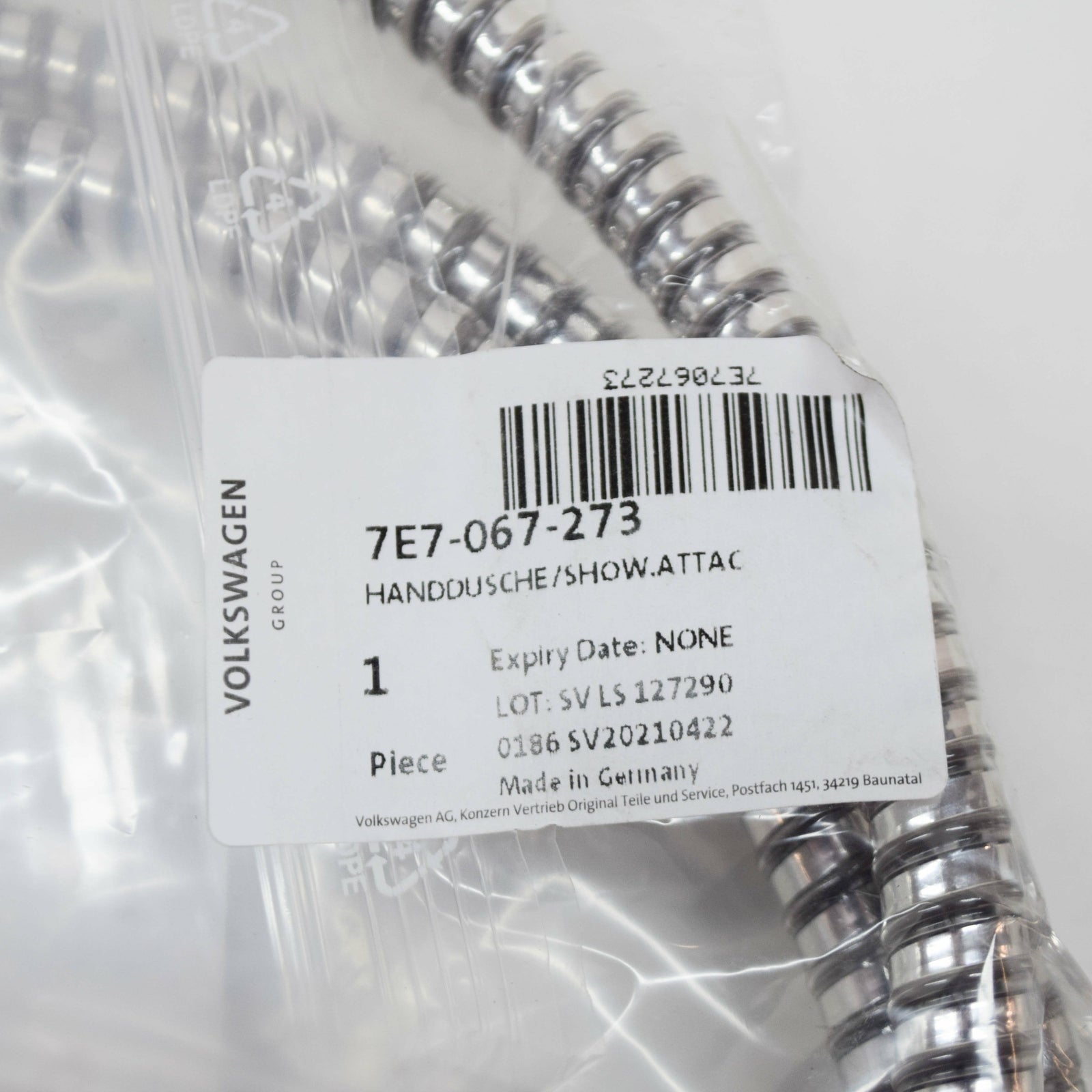 NEW VW TRANSPORTER T6 CAMPERVANS WATER SHOWER ATTACHMENT 7E7067273 ORIGINAL