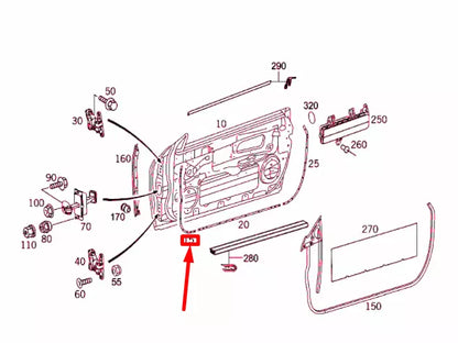 NEW MERCEDES-BENZ CLK C209 FRONT DOOR LEFT FRONT RAIL A2097270135 ORIGINAL
