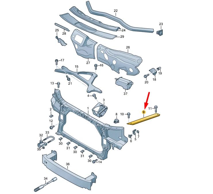 NEW AUDI A8 D4 LEFT SUPPORT PANEL BRACKET SIDE MEMBER 4H0805861C ORIGINAL