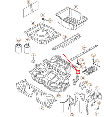NEW VOLKSWAGEN PASSAT B6 REAR LEFT BATTERY CONSOLE 3C0804869D ORIGINAL
