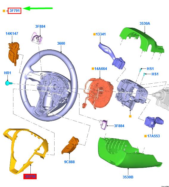 new ford galaxy mk3 steering column housing assy 2001091 original