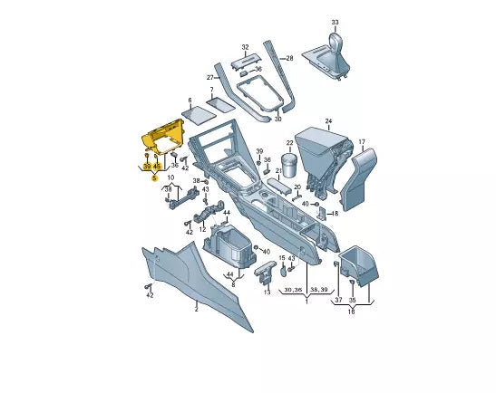 NEW VW POLO AW CENTER CONSOLE STOWAGE COMPARTMENT 2G2857925BQZS RHD ORIGINAL
