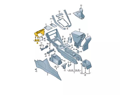 NEW VW POLO AW CENTER CONSOLE STOWAGE COMPARTMENT 2G2857925BQZS RHD ORIGINAL