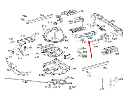 NEW MERCEDES-BENZ E S212 THIRD ROW SEAT REINFORCEMENT A2126100025 ORIGINAL