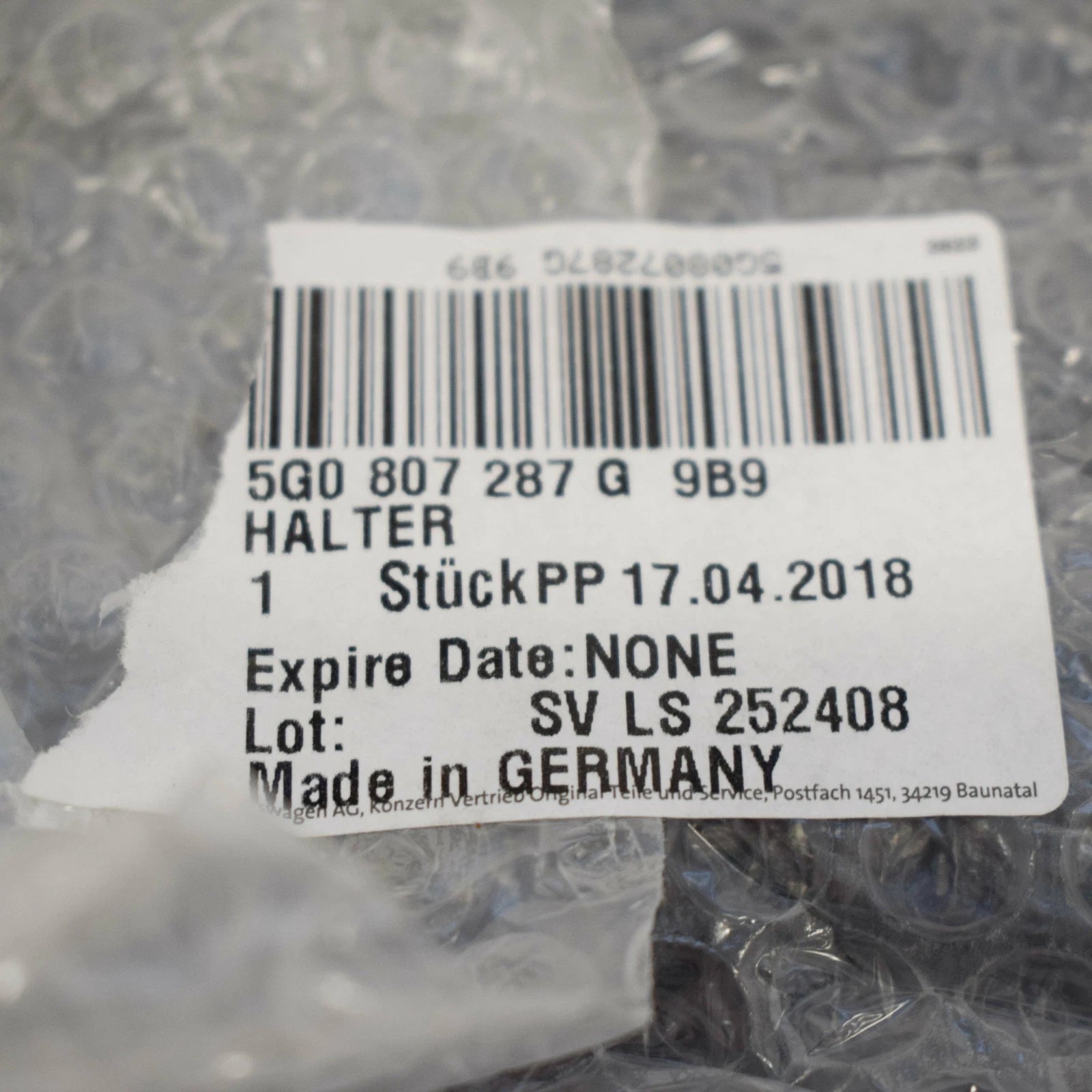 NEW VW GOLF MK7 FRONT BUMPER LICENSE PLATE BRACKET 5G0807287G9B9