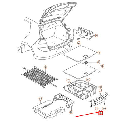 NEW VOLKSWAGEN GOLF MK7 TRUNK LOCK CARRIER COVER 5G6863459L82V ORIGINAL