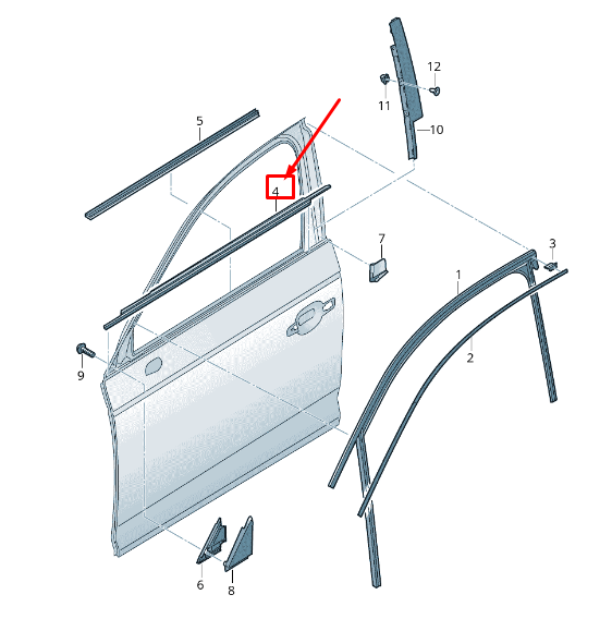 new audi q5 fy front left outer door window aperture seal 80a837477b original