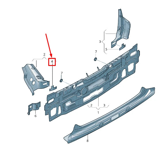 NEW AUDI RS3 REAR LEFT BUMPER TIE-DOWN EYE MOUNTING 8V4803271