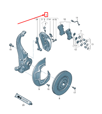 new audi a8 4h front right brake caliper 4h0615108f original