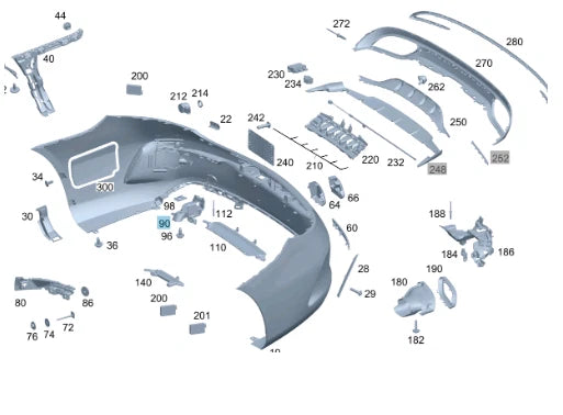 NEW MERCEDES-BENZ C W205 REAR LEFT BUMPER LOWER BRACKET A2058854114 ORIGINAL