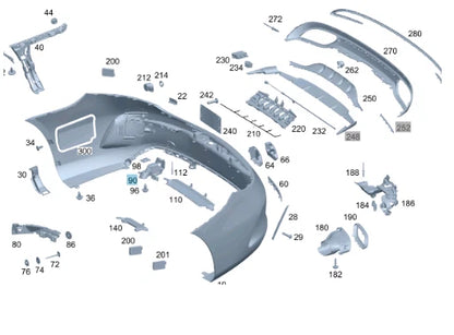 NEW MERCEDES-BENZ C W205 REAR LEFT BUMPER LOWER BRACKET A2058854114 ORIGINAL