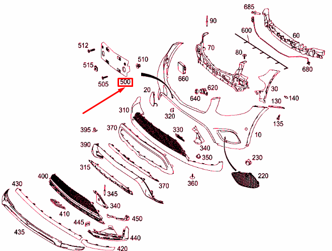 NEW MERCEDES-BENZ GLC X253 FRONT LICENSE PLATE MOLDING A2538804902 ORIGINAL