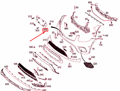 NEW MERCEDES-BENZ GLC X253 FRONT LICENSE PLATE MOLDING A2538804902 ORIGINAL