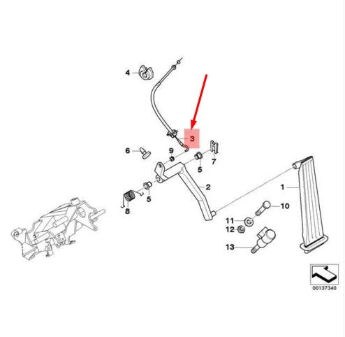 NEW BMW 5 E39 ACCELERATOR BOWDEN CABLE 35411163031 1163031 ORIGINAL