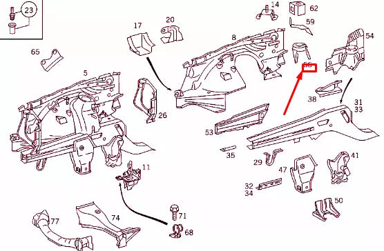 NEW MERCEDES-BENZ E W124 FRONT RIGHT SPRING BRACING A1246200428 ORIGINAL