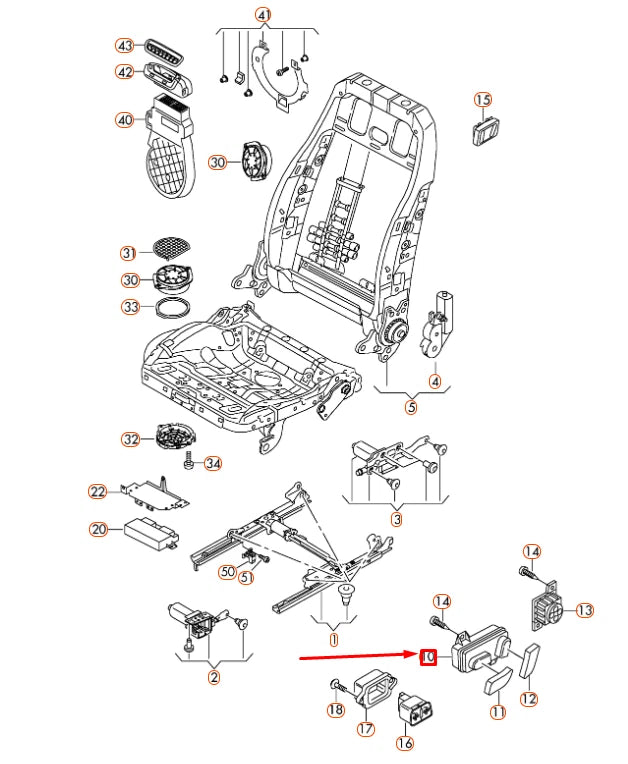 NEW AUDI A4 B8 FRONT LEFT POWER SEAT ADJUSTMENT SWITCH LHD 8K0959747B ORIGINAL