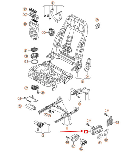 NEW AUDI A4 B8 FRONT LEFT POWER SEAT ADJUSTMENT SWITCH LHD 8K0959747B ORIGINAL