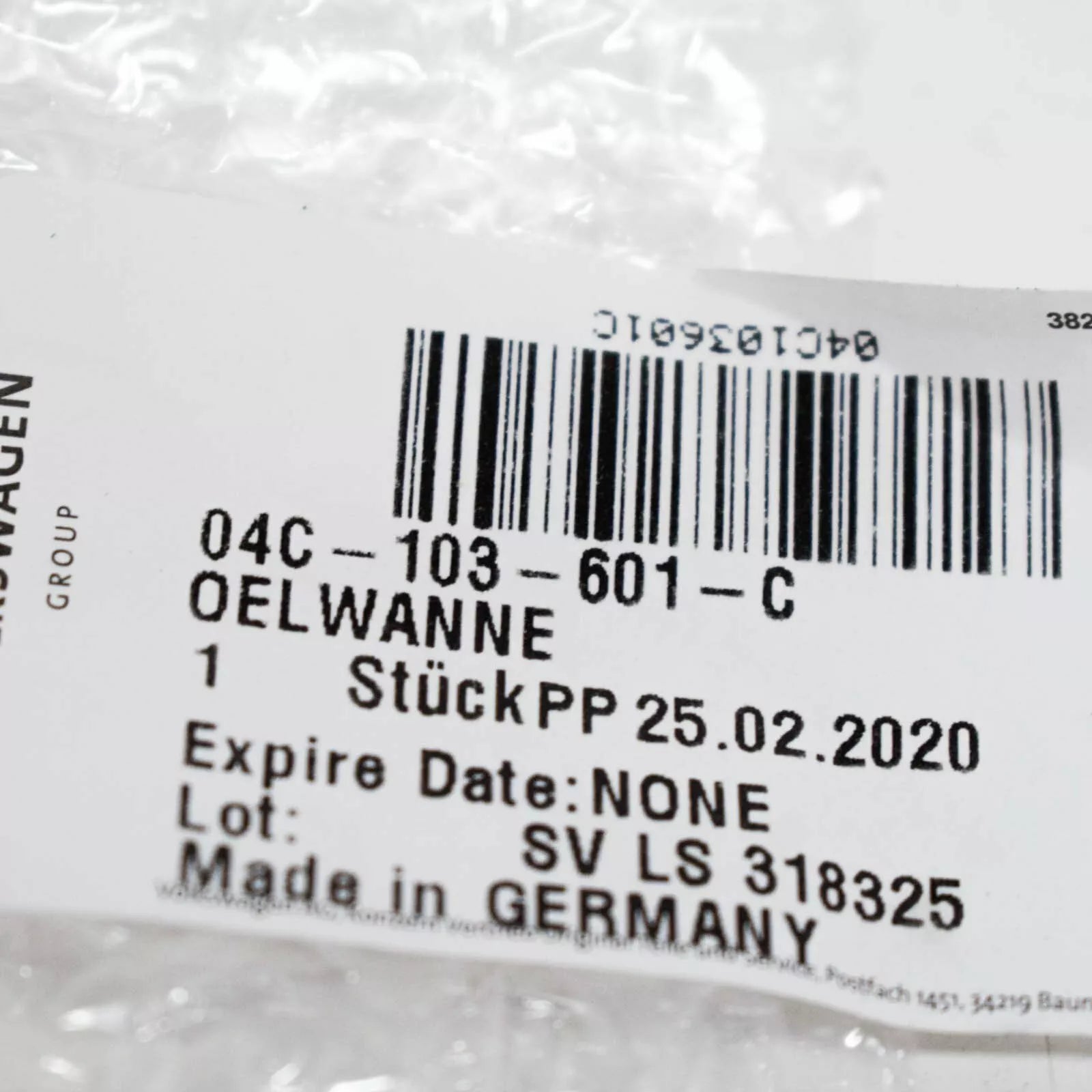 NEW AUDI A3 8V ENGINE OIL PAN 04C103601C ORIGINAL