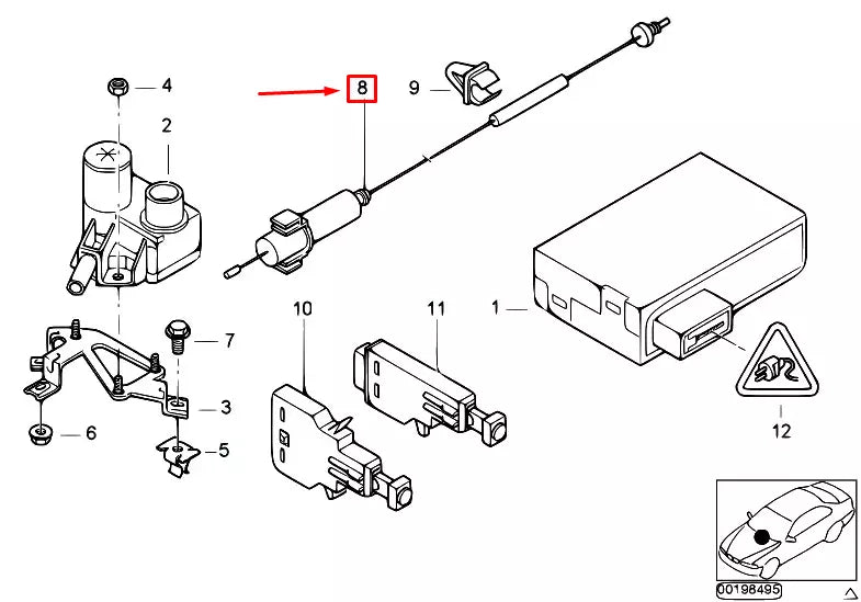 NEW BMW 3 E46 CRUISE CONTROL ACTUATOR CABLE 65718380086 ORIGINAL