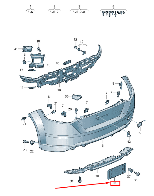 new audi tt fv rear license plate holder 8s0807845 original