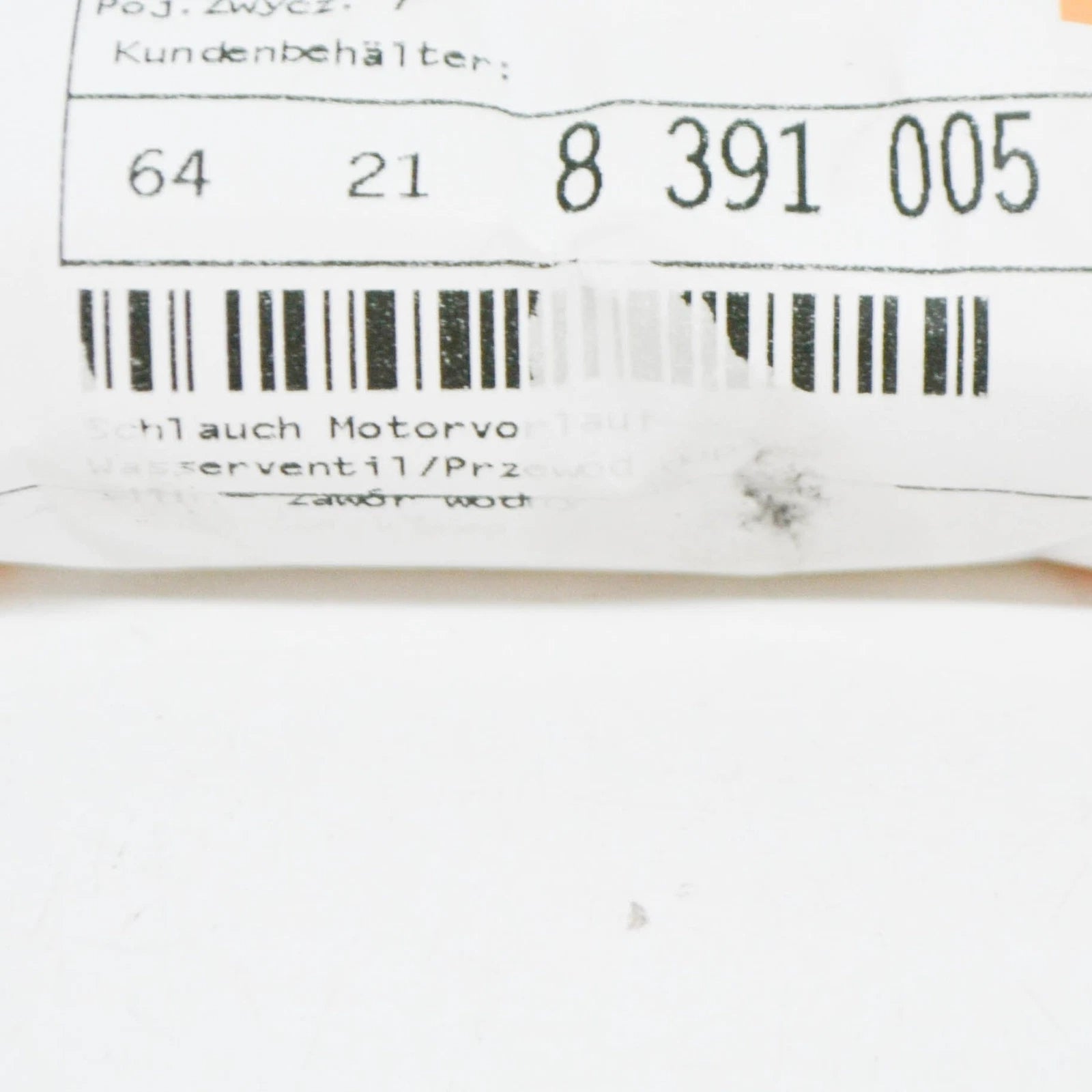 NEW BMW 5 E39 HOSE FOR ENGINE INLET AND HEATER CONTROL 64218391005 ORIGINAL